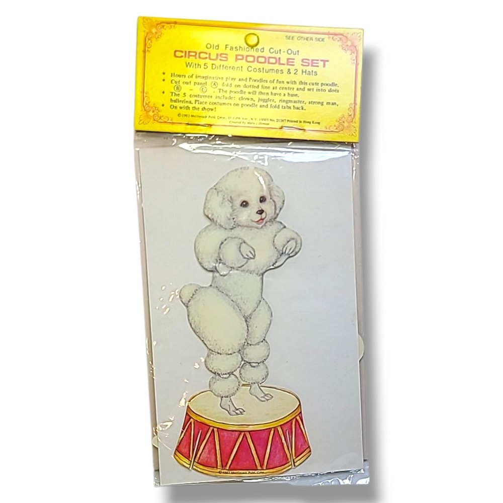 1982 Merrimack Circus Poodle Paper Doll Set NIP Vintage Cut-Out Costumes
